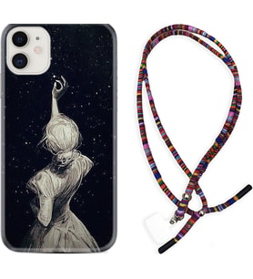 Apple iPhone 11 12 13 Mini Kılıf Boyun Asklı Rasta Silikon Star Woman 1332