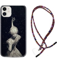 Apple iPhone 11 12 13 Mini Kılıf Boyun Asklı Rasta Silikon Star Woman 1332