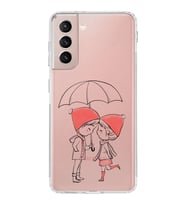 Samsung Galaxy S21 Uyumlu Kamera Korumalı Kapak Aşk Tasarımlı  Şeffaf  Kılıf
