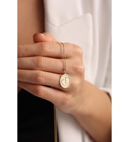 Kişiye Özel 925 Ayar Gümüş Minimal Bebek Ayak İzi Kolye (Gold)