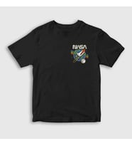 Presmono Unisex Çocuk Siyah Rocket Nasa Space Uzay T-Shirt 369372tt