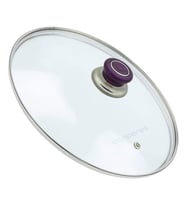 Tencere Sahan Tava Cam Kapağı Kapak 18 cm Mor Tutma Tepesi