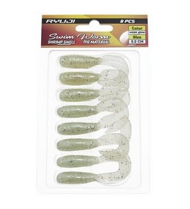 Ryuji Swim Worm 5,5cm TPR Kokulu Silikon Yem White Glow
