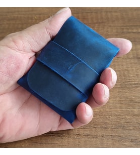Sumerian Minimalist Deri Kartlık Mavi ( Anahtarlık Hediye )