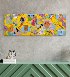 BK Gift Modern Soyut Tasarımlı Panorama Kanvas Tablo 100x35cm-20