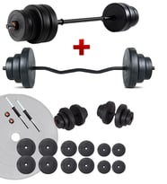Ecgspor 78 Kg Z BAR Halter Seti ve Dambıl Seti Ağırlık Fitness Seti