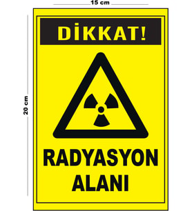 Metal Radyasyon Alanı 15 Cm x 20 Cm Uyarı Levhası Yönlendirme Tabelası