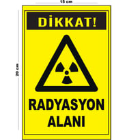 Metal Radyasyon Alanı 15 Cm x 20 Cm Uyarı Levhası Yönlendirme Tabelası