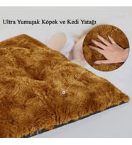 Pelüş Kedi Köpek Yatağı Yer Minderi Karışık Renk - XXLarge