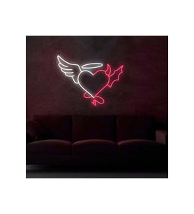 Angel & Devil Figürlü Neon Tabela