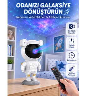 Lexroo Dekoratif ve Fonksiyonel Astronot Projeksiyon Aydınlatma