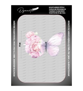 Güllü Kelebek Rose Butterfly Physics Tekstil Ütü İle Yapışabilen Transfer Baskı Kağıdı DTF BASKI (Karışık)