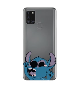Samsung Galaxy A21S Uyumlu Stitch Desenli Şeffaf Telefon Kılıfı