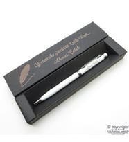 Wings İsme Özel Beyaz Metal Touch Tükenmez Kalem + İsme Özel Kutu (Öğretmenler Günü veya başka bir mesaj) (Karışık)