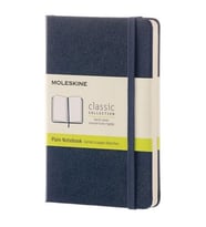 Moleskine Sert Kapak Defter Safir Mavi (Çizgisiz - 9x14)
