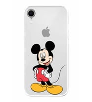 Apple iPhone XR Uyumlu Kamera Korumalı Tıpalı Kapak Mickey Mouse TasarımlıŞeffaf Kılıf