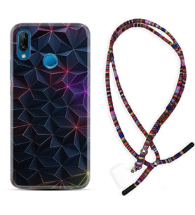 Huawei P20 Lite Mate 10 20 Lite Pro P40 Lite KılıfBoyun Asklı Rasta Silikon Renkli Prizmalar 1783