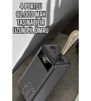 60.000 Mah Dijital Göstergeli 4 Portlu Taşınabilir