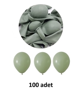 Küf Yeşili Balon 12" - 30 cm Lateks Küf Yeşili Renk Balon 100'lu Paket