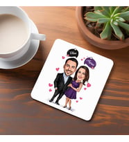 Kişiye Özel Karikatürlü Şahane Çiftler Bardak Altlığı