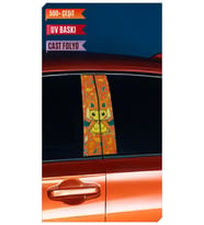 Araç Kapı Direk Kaplama Folyosu Pikachu Desenli (Sağ Sol Takım) (2 Adet) - 22x50 (Çok Renkli)