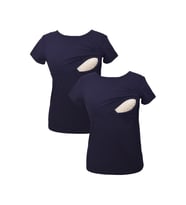 LuvmaBelly MYRA2504_2504 Emzirme tshirt seti (Lacivert)