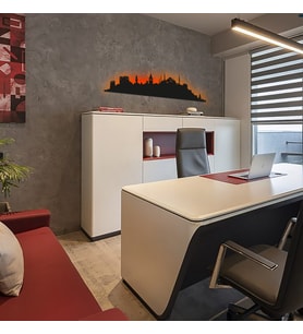 Gün Batımı Işık Efektli Led Aydınlatmalı İstanbul Silueti