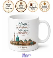 Konyalı Hemşehriye Özel İsimli Baskılı Kupa Bardak Konya Hediye