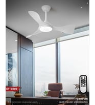 CATA CT-3000 CENEVRE LED TAVAN VANTİLATÖR SESSİZ BEYAZ