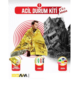ACİL DURUM KİTİ 4 ADET TERMAL BATTANİTE-4 ADET PLASTİK DÜDÜK-4 ADET KÜÇÜK LED EL FENERİ