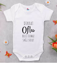 BK Kids Dikkat Oflu Tasarımlı Beyaz Bebek Body Zıbın-1