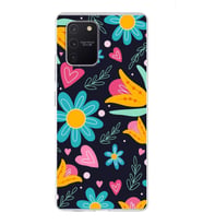 PrintiFy Samsung Galaxy A91 ile Uyumlu 1mm Slim Fit Retro Colors 1 Baskılı Şeffaf  Kılıf