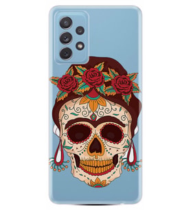 Kılıfland Samsung Galaxy A52 Kılıf Silikon Resimli Kapak Frida Skull Stok 701