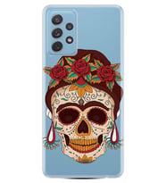 Kılıfland Samsung Galaxy A52 Kılıf Silikon Resimli Kapak Frida Skull Stok 701