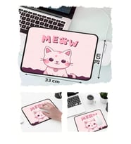 Meow Tatlış Kedi Tasarımlı 33x28 Cm Mousepad Kaymaz Taban Rahat Konforlu Mouse Pad