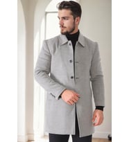 PLT9364 DEWBERRY ERKEK PALTO-AÇIK GRİ