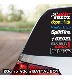 abart sesli egzoz etiket sticker çıkartma - 2 adet - motosiklet araba otomobil kamyon kamyonet cam uyumlu