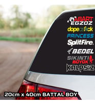 abart sesli egzoz etiket sticker çıkartma - 2 adet - motosiklet araba otomobil kamyon kamyonet cam uyumlu