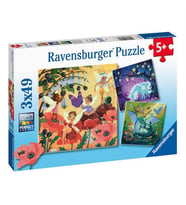 Ravensburger Çocuk Puzzle 3x49 Parça Büyülü Karakterler 51816