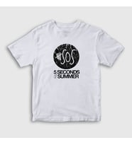 Presmono Unisex Çocuk Beyaz Logo 5 Seconds Of Summer T-Shirt 78999tt (Beyaz)