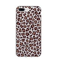 Iphone 7 Plus / 8 Plus Uyumlu Leopar Desenli Şeffaf Telefon Kılıfı
