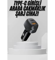 Araç İçi Şarj Cihazı 38w Güç Kapasiteli Type-c Girişli Araba Çakmaklık
