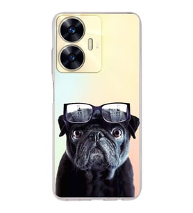 PrintiFy Realme C55 ile Uyumlu Köpek 3 Kamera Korumalı Şeffaf Kılıf