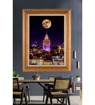 Altın Varaklı  Çerçeveli Paspartulu Tablo ndd755 (Gold)