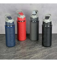 Cam Matara Deri Kılıflı - Pipetli  500 ml (Siyah)