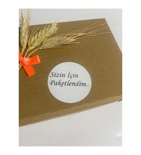 Sizin İçin Paketlendim Siyah Yazılı Yuvarlak Yapışkanlı Etiket 5x5 cm 100 adet