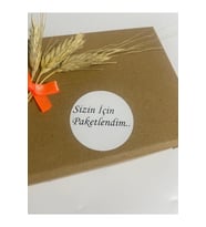 Sizin İçin Paketlendim Siyah Yazılı Yuvarlak Yapışkanlı Etiket 5x5 cm 100 adet
