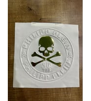 25X25 CM KABARTMA YAZILI KURU KAFA ARMA YAMA DİKİŞ HOBİ AKSESUARI APLİKE (Beyaz)