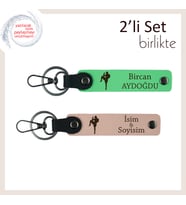 Kız Arkadaşa Tekvando Temalı Kalıcı Hediye, İsim Yazılabilir Anahtarlık, Fıstık Yeşil-Yavru Ağzı