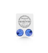 Union Swarovski Crystal Kadın Sapphire Taşlı 12mm Çivili Gümüş Küpe
